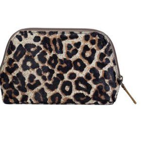 MYRA BAG LEOPARD LEATHER AND HAIRON MAZE POUCH, RFID, S-3431, NWT